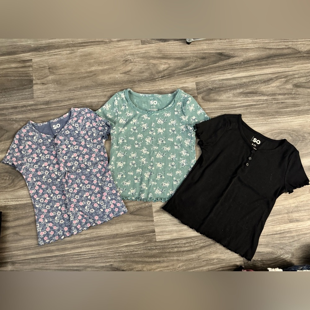SO Kids Floral and Black Tee Trio